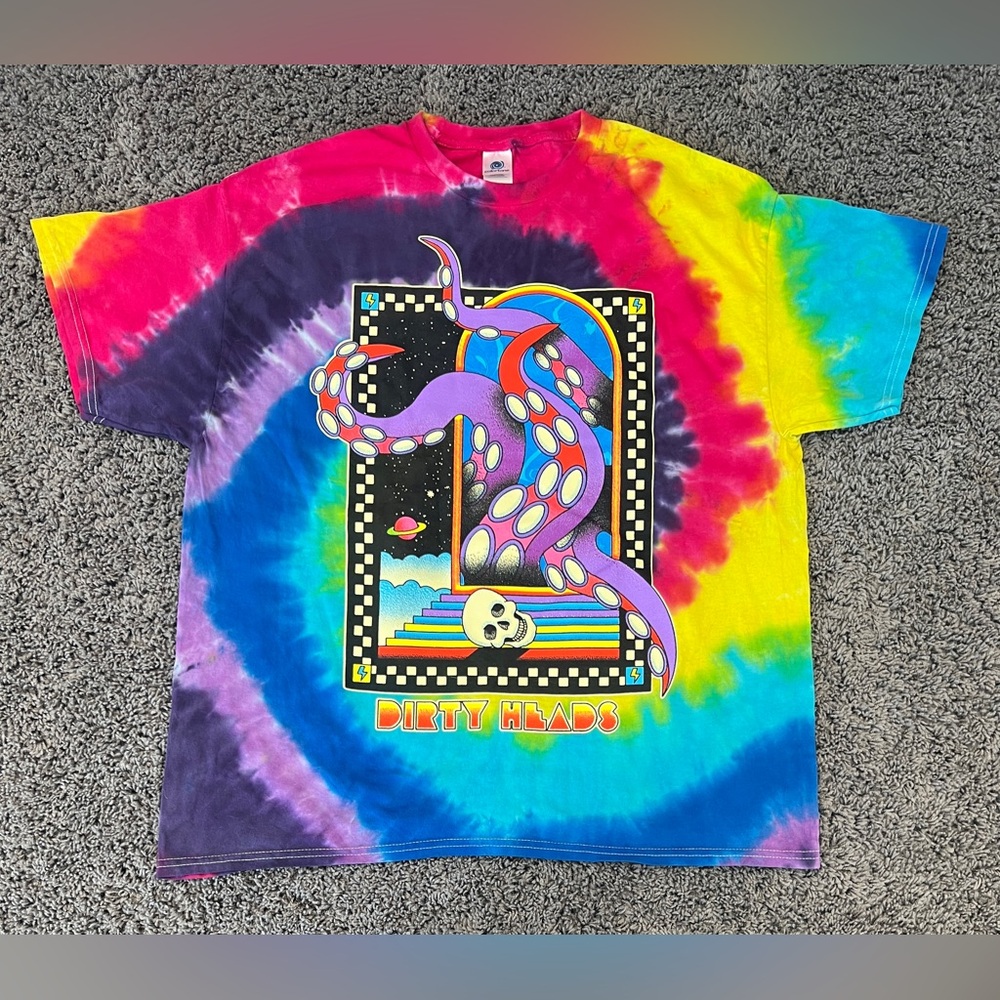 Dirty Heads Colortone Tshirt Men’s XL Tie Dye Octopus Band Tour Rock Reggae NEW